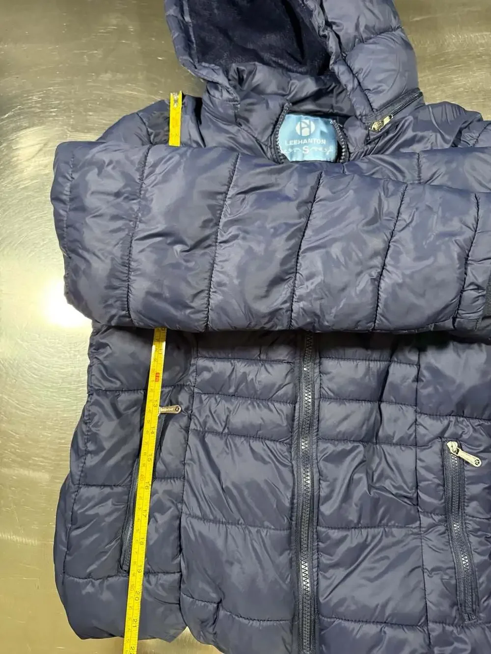 Leehanton Women's Hooded Puffer Jacket Blue Size S - Picture 4 of 7